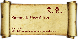 Korcsok Urzulina névjegykártya
